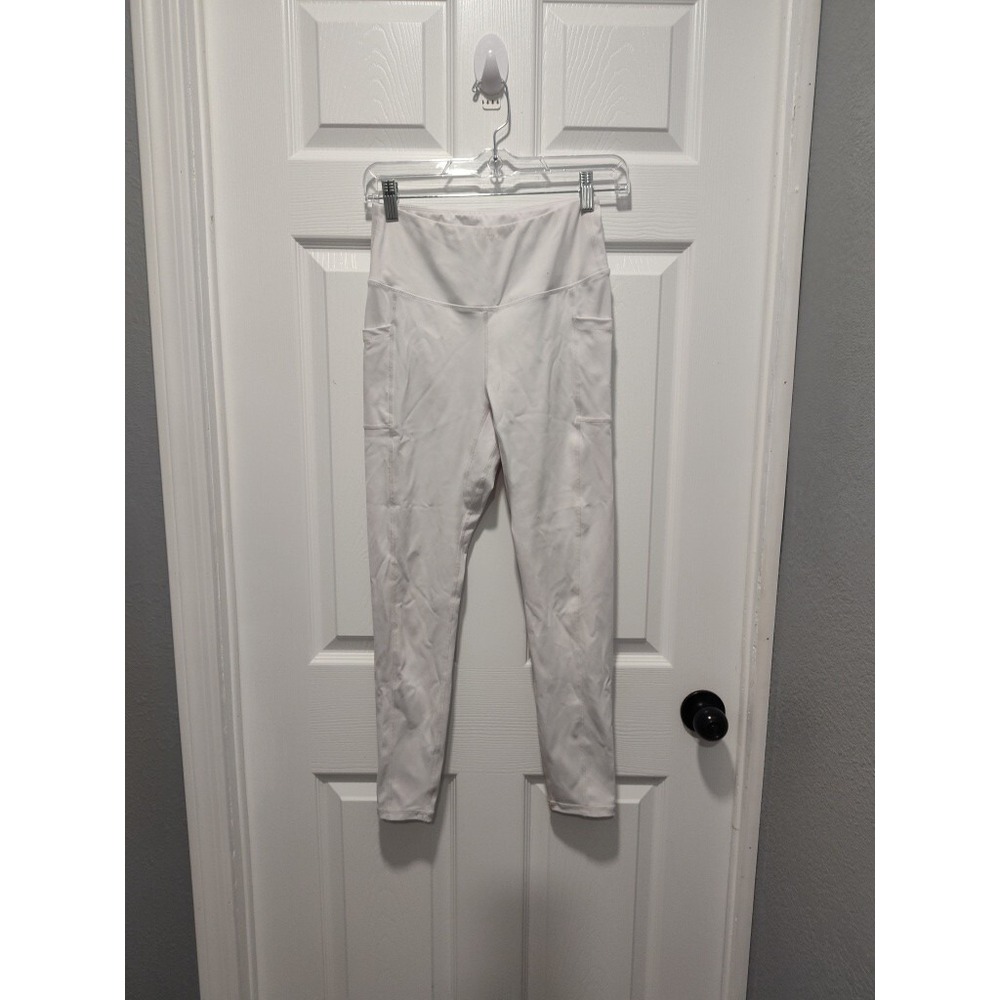 Don't Ache for A Better Body White Pocket High Waist‎ Rise Leggings Small